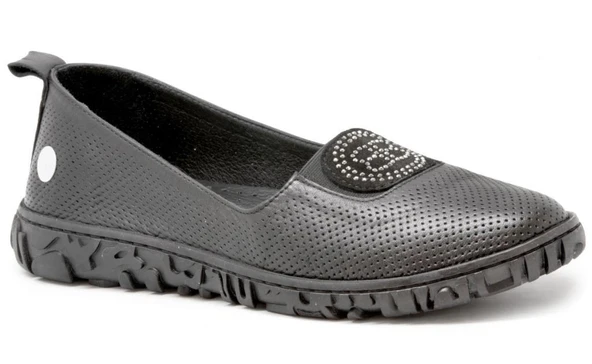 MAMMAMİA D25YA-135 TAŞ DETAYLI KADIN DERİ BABAET ürün görseli 1