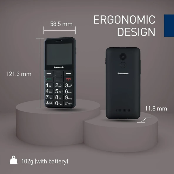 Panasonic KX-TU155 EXBN Tuşlu Cep Telefonu Siyah (Panasonic Türkiye Garantili) - Resim 2