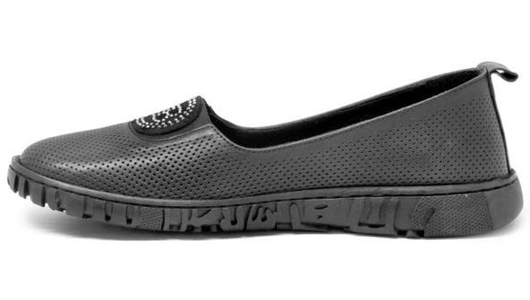 MAMMAMİA D25YA-135 TAŞ DETAYLI KADIN DERİ BABAET - Resim 3