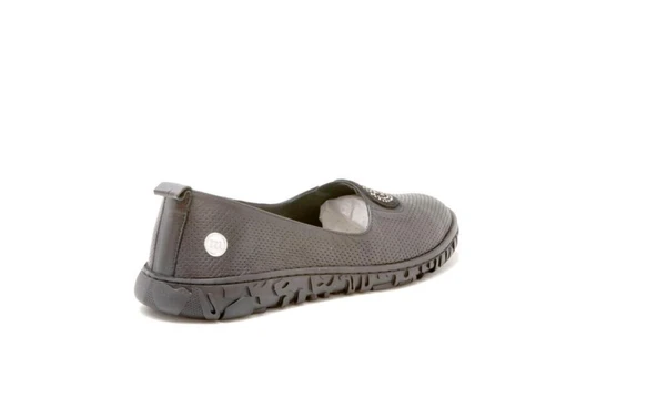 MAMMAMİA D25YA-135 TAŞ DETAYLI KADIN DERİ BABAET - Resim 5