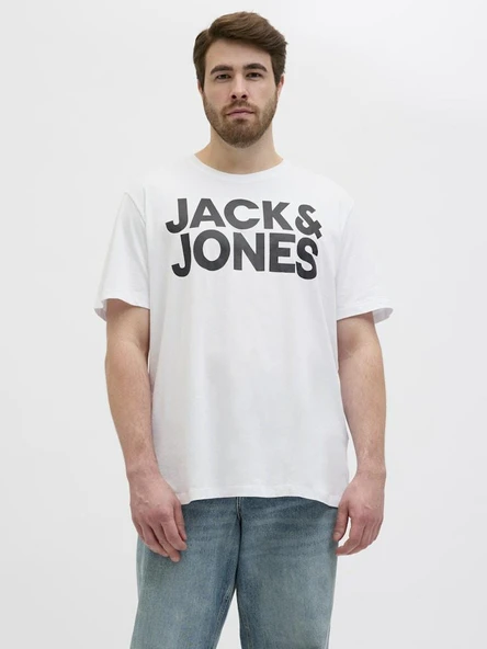 Jack Jones Corp Logo Plus Erkek Tişört 12158505 - 3