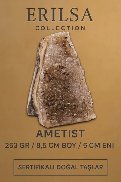 Sertifikalı Ametist Taşı Kütlesi 253 Gr – Ham Doğal Kristal Dekoratif Taş Stresi Azalt Huzur Ver ürün görseli