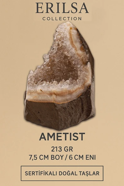 Sertifikalı Ametist Taşı Kütlesi 213 Gr Kristal Dekoratif Taş Stresi Azalt Huzur Ver ürün görseli