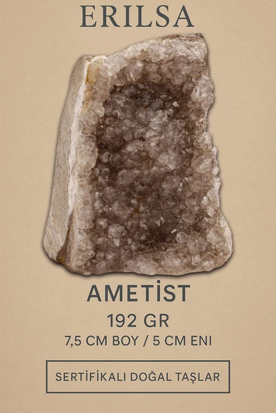 Sertifikalı Ametist Taşı Kütlesi 192 Gr Kristal Dekoratif Taş Stresi Azalt Huzur Ver ürün görseli