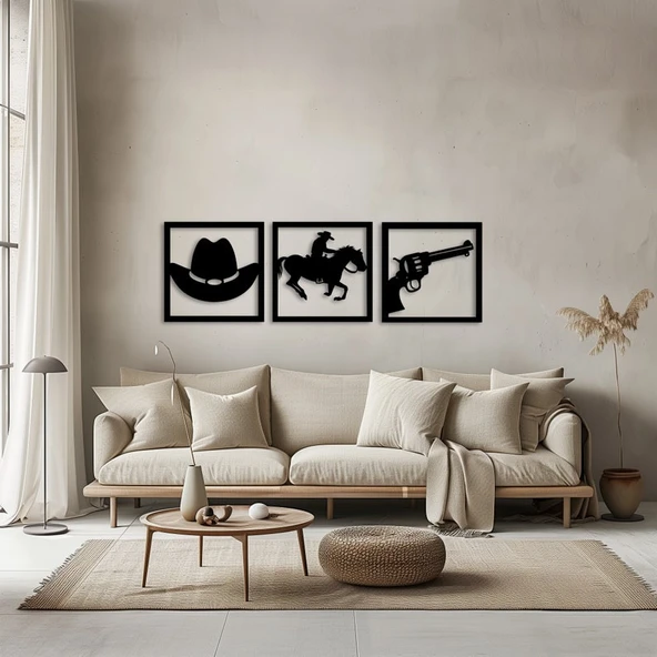 Kovboy film Karakter dekoratif dekor tablo ürün görseli