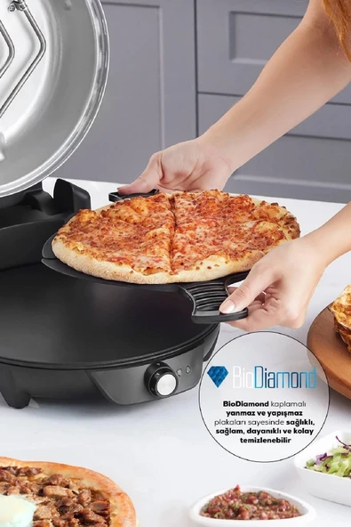 Gastro 10 in 1 Pizza Lahmacun ve Tandır Ekmeği Makinesi Biodiamond Matte Black - 5