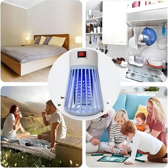 Kanji Prize Takılan UV Işık Sinek Öldürücü Lamba Mavi 1W, Düşük Enerji Tüketimi, Sessiz ve Etkili Böcek Kovucu, Kimyasal İçermez, Ev ve Ofis İçin - Resim 4