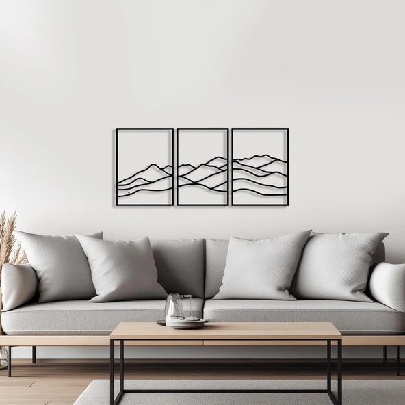 3lu Geometrik Dağ modern dekoratif dekor tablo