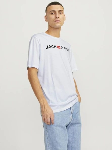 Jack Jones Logo Crew Neck Noos Erkek Tişört 12137126 - Resim 5