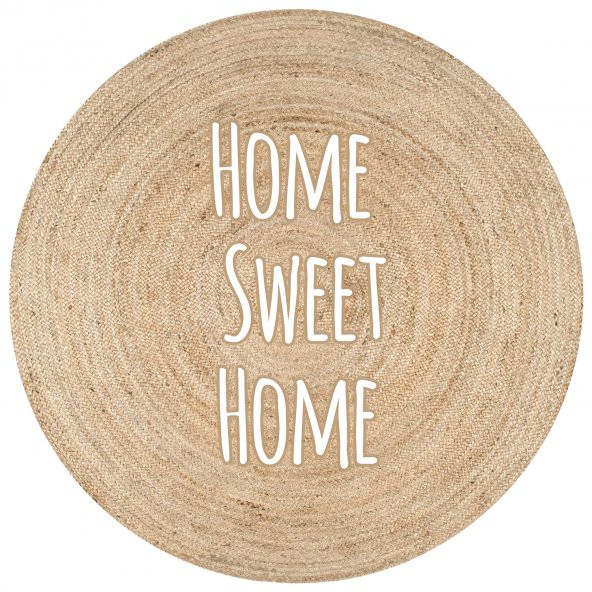 Gardenya Bolero Örgü 14 Home Sweet Home Sloganlı Jüt Örme Halı Hasır Kilim