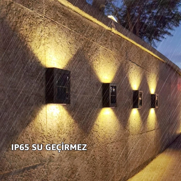 Robeve Tekli Solar Bahçe Aydınlatması Güneş Enerjili Bahçe Aydınlatması Duvar Lambası Çift Taraflı Aplik Işık Led Işık - Resim 6