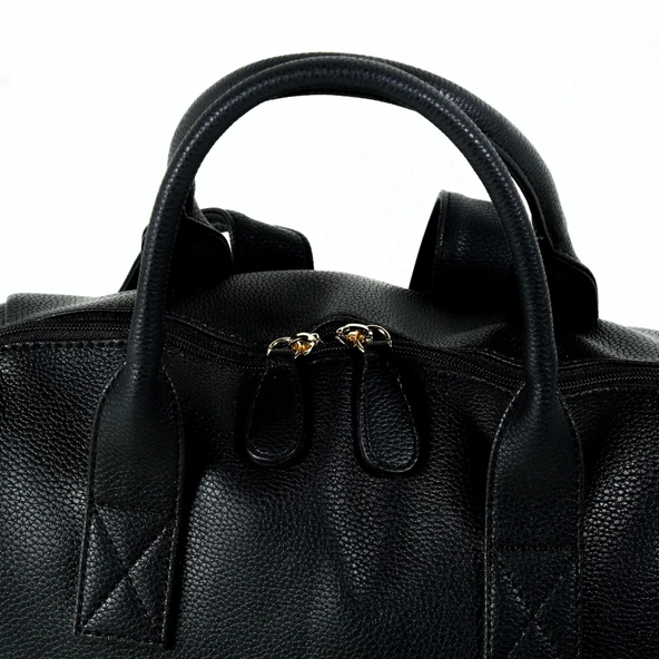 M&y Kitty Deri Anne Bebek Bakım Sırt Çantası 7271 Siyah - 3