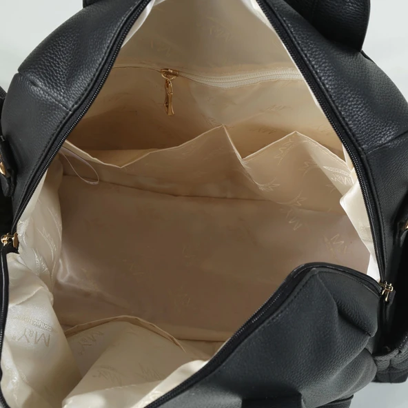 M&y Kitty Deri Anne Bebek Bakım Sırt Çantası 7271 Siyah - 4