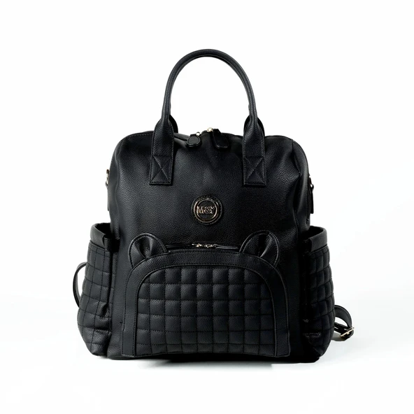 M&y Kitty Deri Anne Bebek Bakım Sırt Çantası 7271 Siyah
