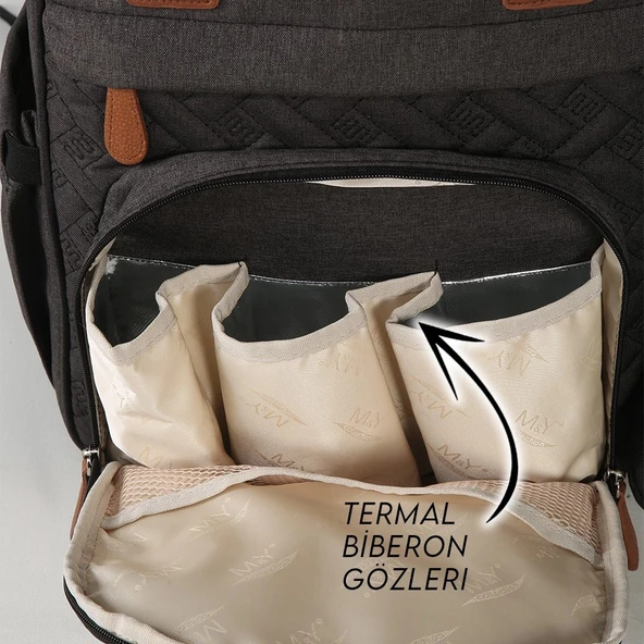 M&y Lucky Anne Bebek Bakım Sırt Çantası 6690 Siyah - 4