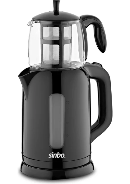 Sinbo STM-5840 Elektrikli Cam Demlikli Çay Seti - Siyah - 1