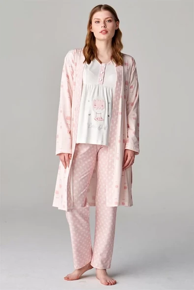 Feyza 4677 3'Lü Lohusa Pijama Takımı - 4
