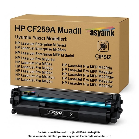 HP M406dn CF259A 59A Muadil Toner Çipsiz 3000sf Asyaink - 3