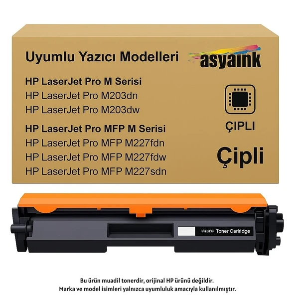HP M227fdn CF230X Muadil Toner 3500sf Çipli Asyaink