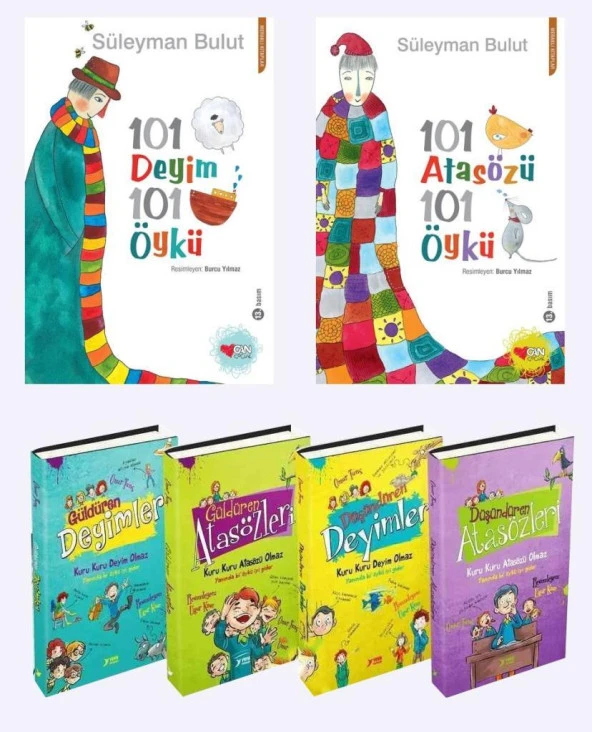 101 Deyim 101 Atasözü Güldüren Düşündüren Atasözleri Deyimler Set (6 Kitap)