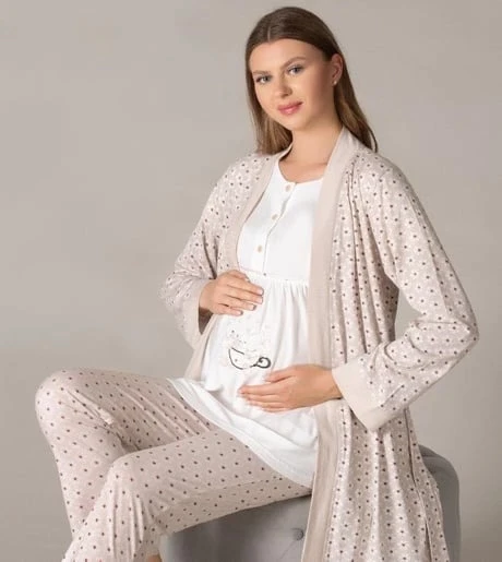 Flz 31-134  Bayan Sabahlıklı Lohusa Pijama Takımı