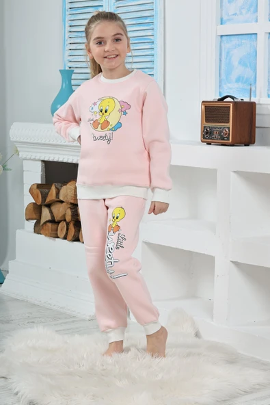 Kapitex 6181 Kız Çocuk Twety Baskılı Uzun Kol Pijama Takımı - 3