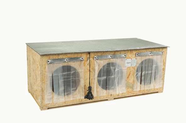 Narım 3'lü Kedi Evi Dış Mekan İzalasyonlu Ara Bölmeli ÖZEL TASARIM - 8