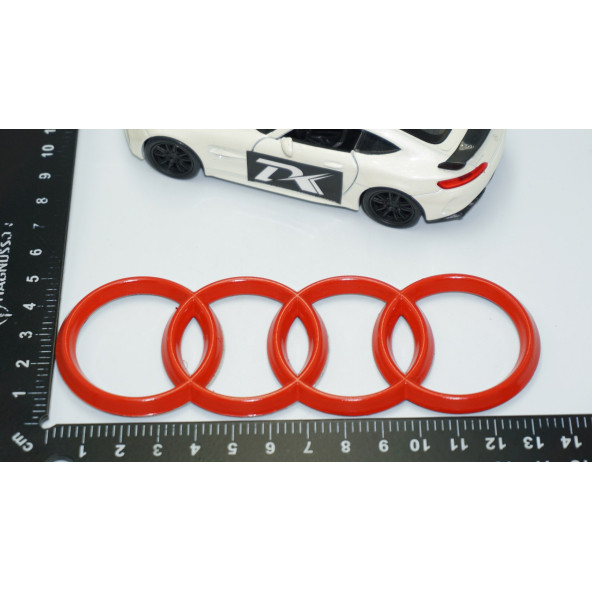 DK Tuning Motor Kapağı Kırmızı Amblem Logosu Audi İle Uyumlu - 2