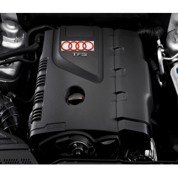 DK Tuning Motor Kapağı Kırmızı Amblem Logosu Audi İle Uyumlu - 3