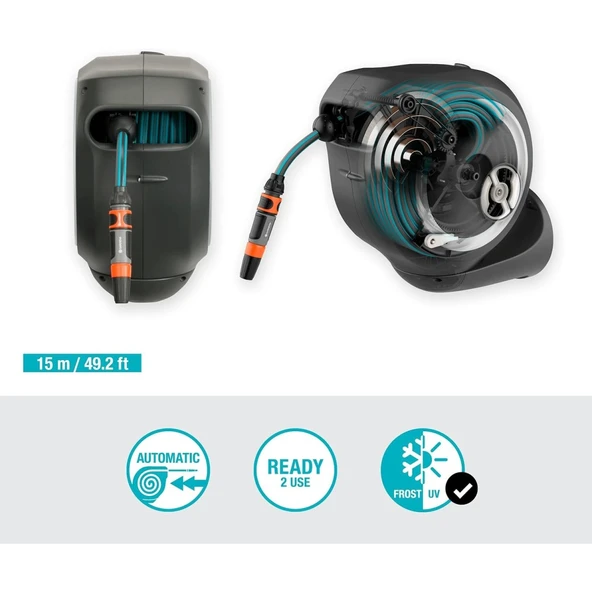 Gardena 18602 Duvara Monte Hortum Makarası RollUp S 15 mt - 3