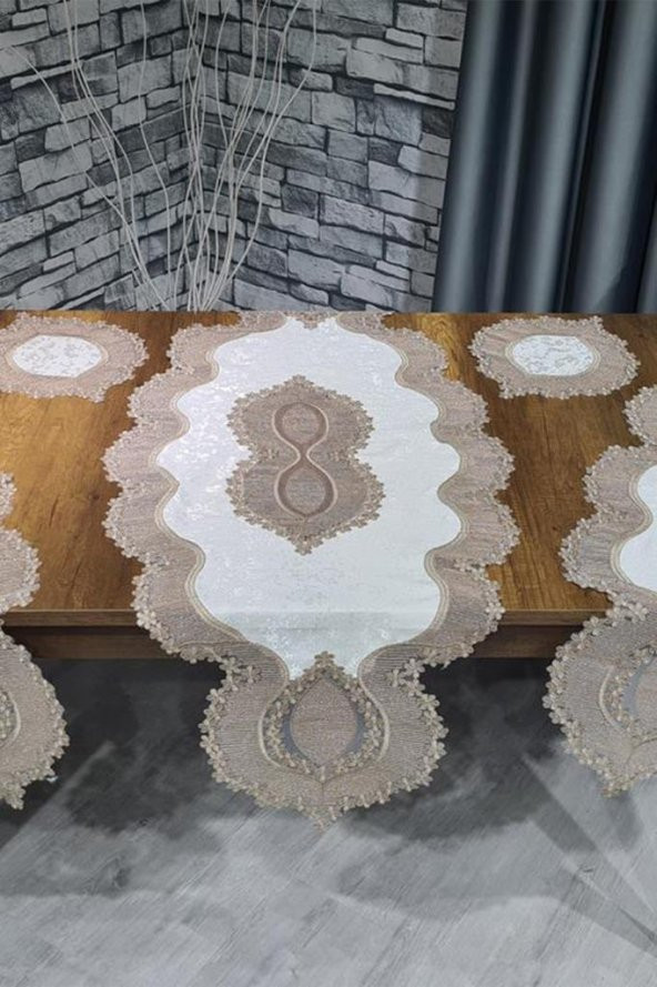 Aygün Kadife Kordone 5 Parça Salon Takımı Krem Cappucino - 10