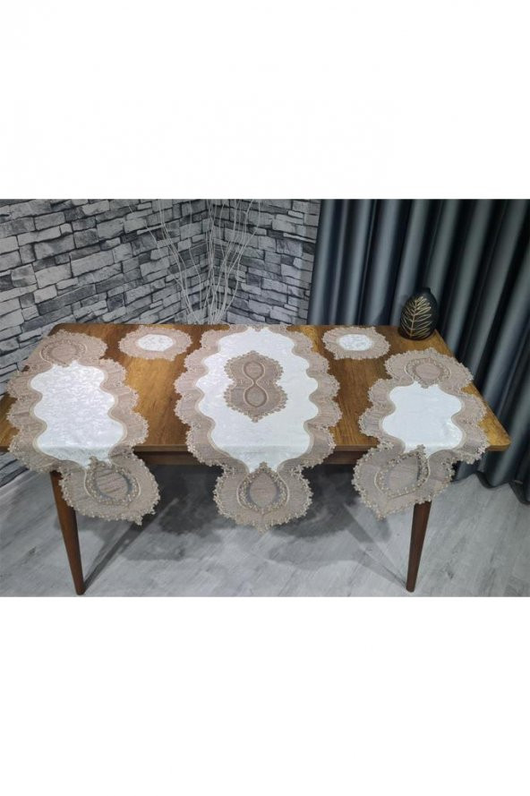 Aygün Kadife Kordone 5 Parça Salon Takımı Krem Cappucino - 11