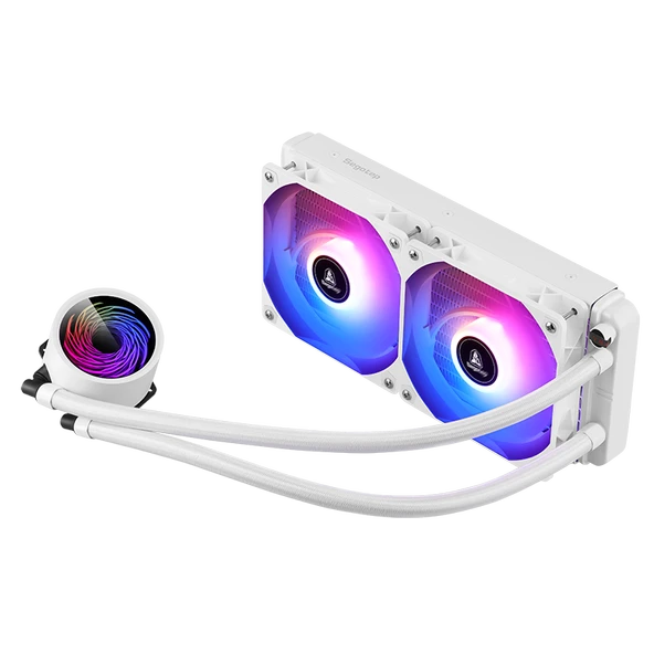 Segotep Bevere 240 Argb Beyaz Sıvı İşlemci Soğutucusu Am5 Ve Lga1700 Uyumlu