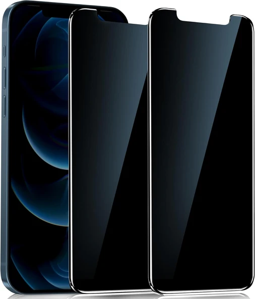 iPhone 12 Pro Uyumlu Gizlilik Filtreli Hayalet Ekran Koruyucu Cam(2 Adet)