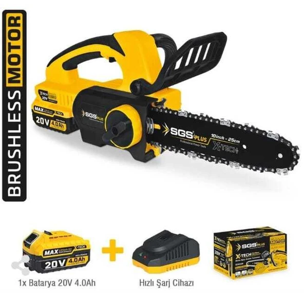 SGS5320 - 20 Volt Akülü Ağaç Kesme Budama Testere Makina Seti 25 cm Pala