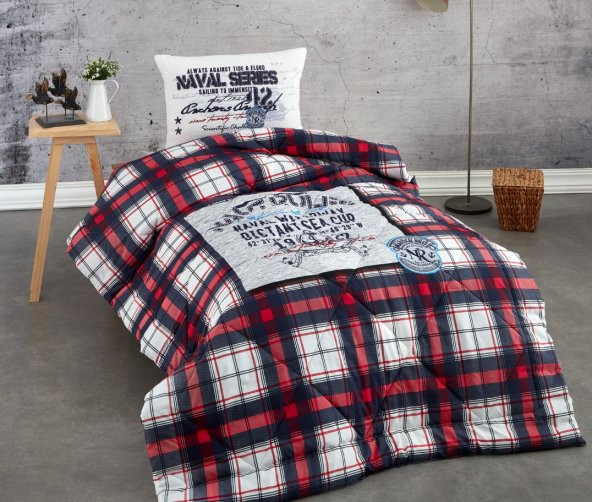 Komfort Home Tek Kişilik Baskılı Pamuklu Silikon Yorgan + Yastık / P8