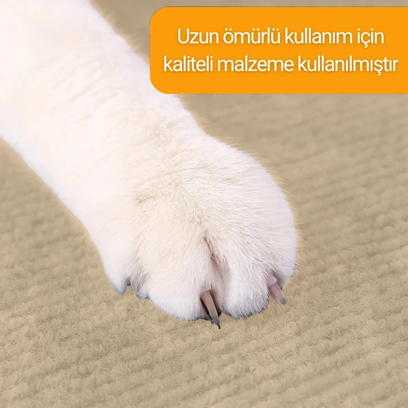 Beylini Kedi Tırmalama Halısı Yapışkanlı Her Yüzeye Uygulanabilir Kesilebilir Mobilya Koruyucu Mat Devetüyü (40X50) - 3