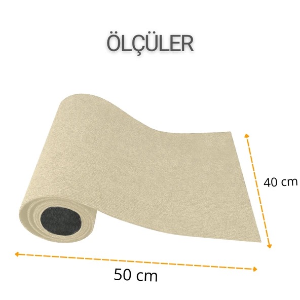 Beylini Kedi Tırmalama Halısı Yapışkanlı Her Yüzeye Uygulanabilir Kesilebilir Mobilya Koruyucu Mat Krem (40X50) - 6
