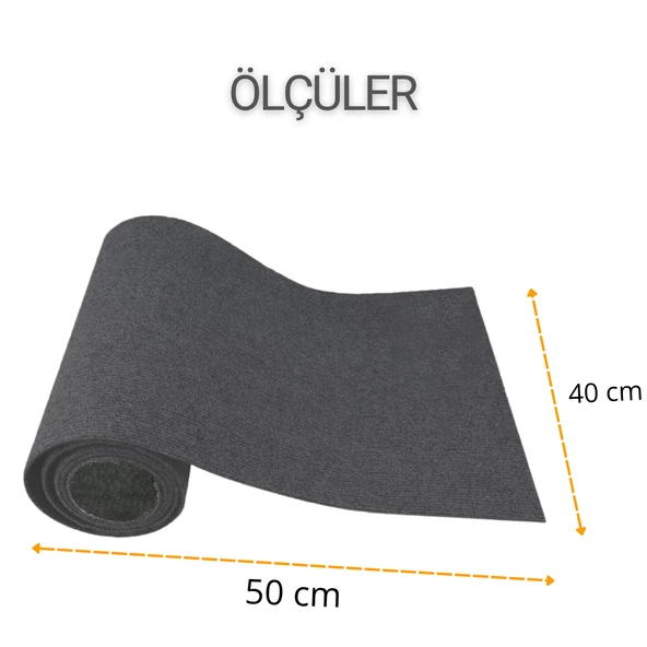Beylini Kedi Tırmalama Halısı Yapışkanlı Her Yüzeye Uygulanabilir Kesilebilir Mobilya Koruyucu Mat Antrasit (40X50) - 6