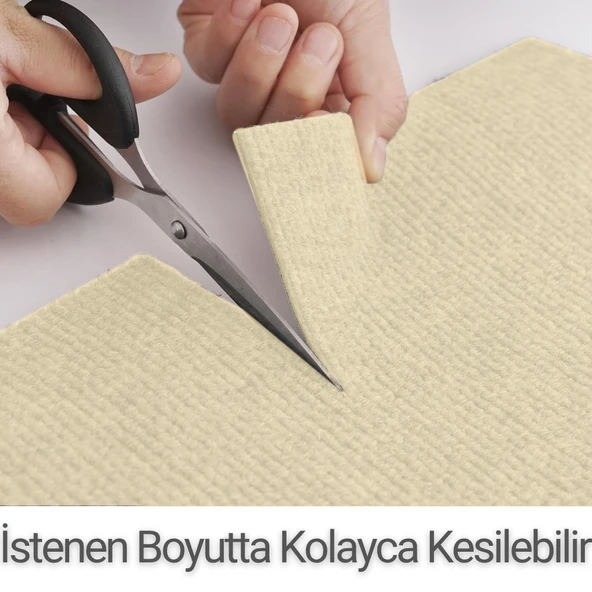 Beylini Kedi Tırmalama Halısı Yapışkanlı Her Yüzeye Uygulanabilir Kesilebilir Mobilya Koruyucu Mat Krem (40X50) - 3