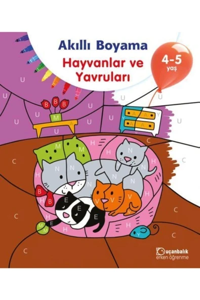 Akıllı Boyama Hayvanlar Ve Yavruları 4-5 Yaş Uçanbalık