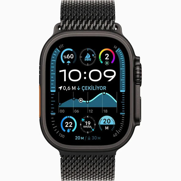 Apple Watch Ultra 2 GPS + Cellular 49mm Siyah Titanyum Kasa Siyah Titanyum Milano Loop - S ürün görseli