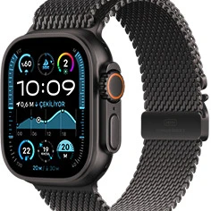 Apple Watch Ultra 2 GPS + Cellular 49mm Siyah Titanyum Kasa Siyah Titanyum Milano Loop - S - Resim 5