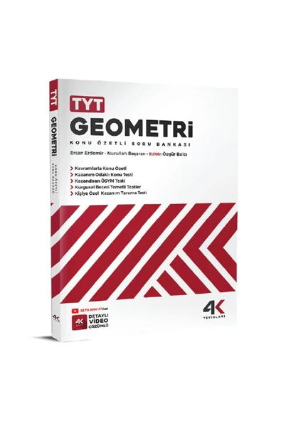 Tyt Geometri Konu Özetli Soru Bankası 4 K Yayınları