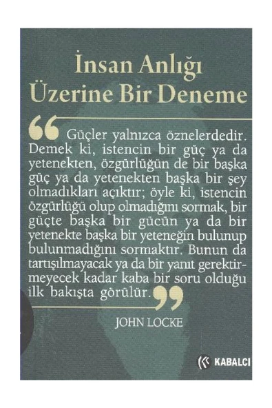 İnsan Anlığı Üzerine 1 Deneme John Locke Kabalcı