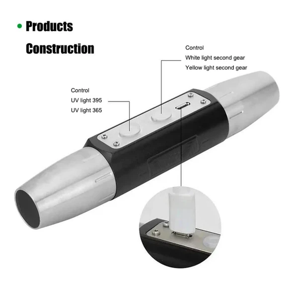 Uv Ledli El Feneri - Powerdex - Su Geçirmez - 20 W - Siyah - PD-9007 - 3