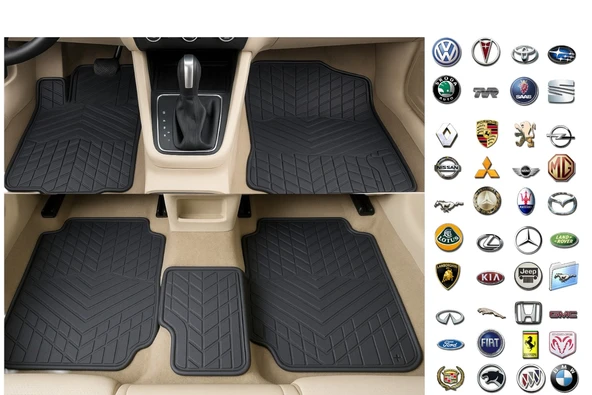 Universal Kauçuk Araç Paspas Takımı 4 Parça | Kaydırmaz, Kolay Temizlik, Tam Koruma ürün görseli