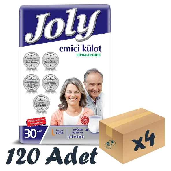 Joly Büyük Boy (L) Emici Külot 30'lu 4 Paket