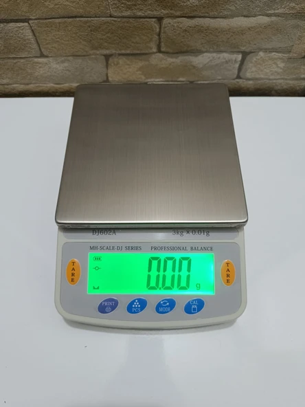3 Kg Kapasiteli-0.01 gr Hassas Kuyumcu Laboratuvar Terazisi-Profesyonel Yazıcı Bağlantılı-Şarjlı - 3