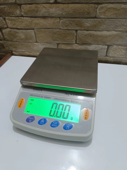 3 Kg Kapasiteli-0.01 gr Hassas Kuyumcu Laboratuvar Terazisi-Profesyonel Yazıcı Bağlantılı-Şarjlı